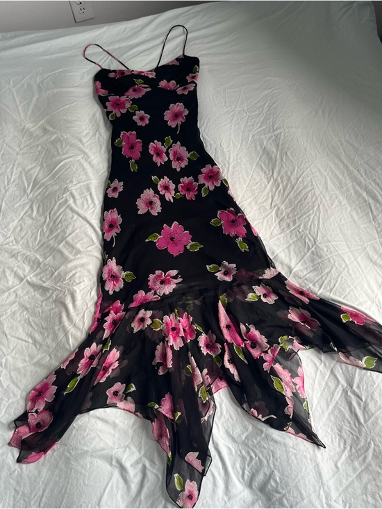 Cache Dresses & Skirts - Y2K Vintage Sleeveless Silk Beaded Cache Maxi Dress US Size 8